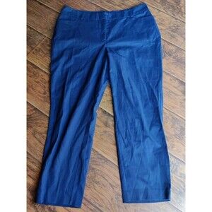 Dana Buchman Navy Blue Dress Pants Work Uniform Slacks Womens Sz 16 Straight Leg